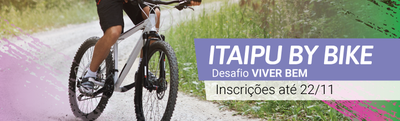 Interessados(as) em participar de um passeio de bicicleta na área da usina de Itaipu podem se inscrever até quarta-feira (22). Parte da programação do Desafio Viver Bem, a atividade será realizada no sábado (25) e é aberta a toda a comunidade.