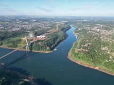 Tríplice fronteira entre Brasil, Paraguai e Argentina (Foto: Moisés Bonfim/SECOM-UNILA)