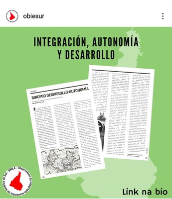 Instagram do Observatório da Integração Econômica da América do Sul e a Revista La Espada