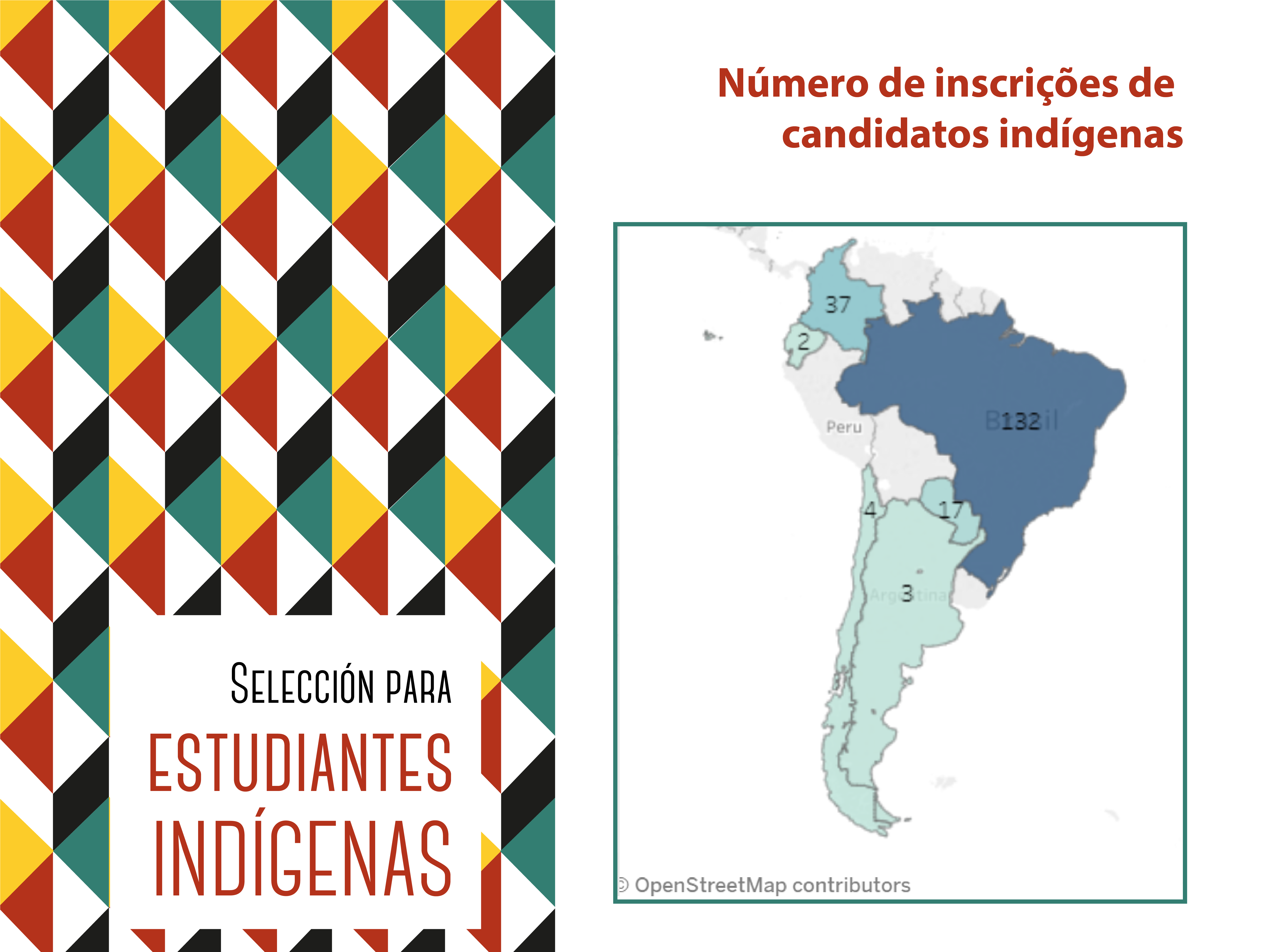 Mapa com a origem dos candidatos da seleção indígena da UNILA