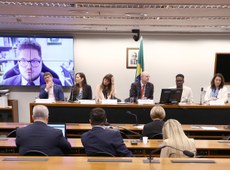 Da direita para a esquerda: Diana Araujo Pereira e James Lalane, ao lado do presidente da reunião, o deputado Bohn Gass (PT/RS) Foto: Vinícius Loures/Câmara dos Deputados