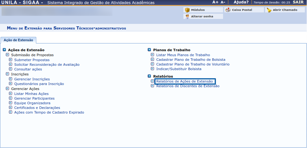 Cadastrar relatório página técnico