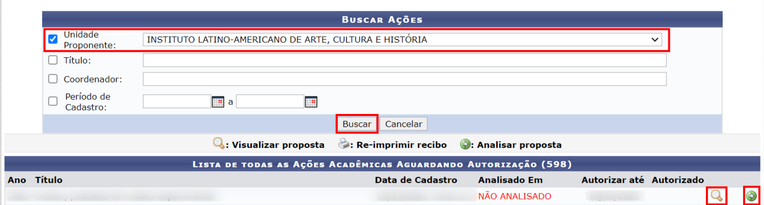 Buscar e visualizar proposta de ação para anuir